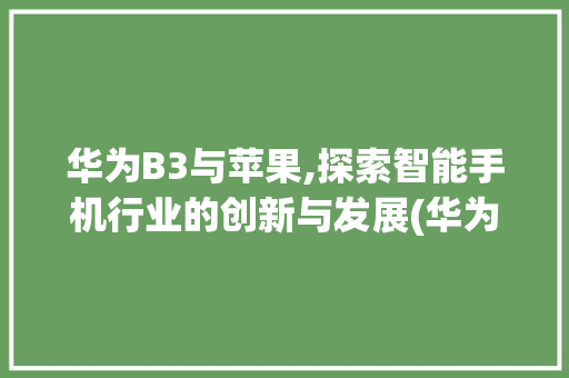 华为B3与苹果,探索智能手机行业的创新与发展(华为B3和苹果) 手机电脑