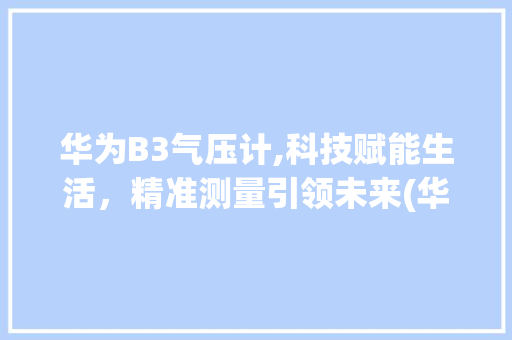华为B3气压计,科技赋能生活，精准测量引领未来(华为b3气压计) 手机电脑