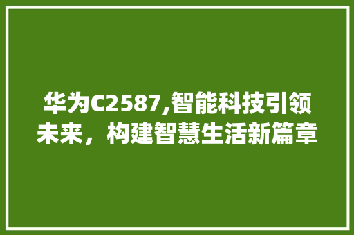 华为C2587,智能科技引领未来，构建智慧生活新篇章(华为c2587) 手机电脑