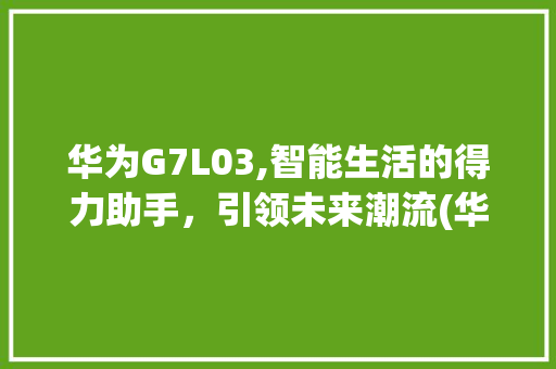 华为G7L03,智能生活的得力助手，引领未来潮流(华为g7l03) 手机电脑