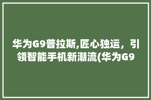 华为G9普拉斯,匠心独运，引领智能手机新潮流(华为G9普拉斯) 手机电脑