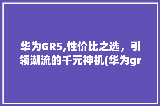 华为GR5,性价比之选，引领潮流的千元神机(华为gr5价格) 手机电脑