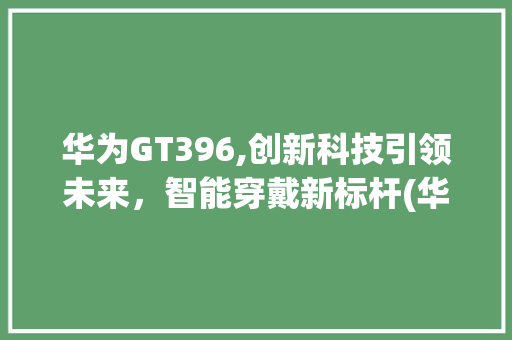 华为GT396,创新科技引领未来，智能穿戴新标杆(华为GT396) 手机电脑