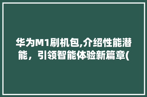华为M1刷机包,介绍性能潜能，引领智能体验新篇章(华为m1刷机包) 手机电脑