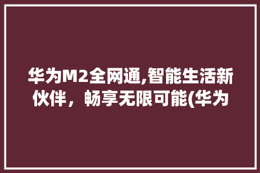 华为M2全网通,智能生活新伙伴，畅享无限可能(华为m2全网通) 手机电脑