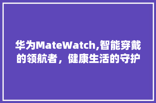 华为MateWatch,智能穿戴的领航者，健康生活的守护者(华为mer手表) 手机电脑