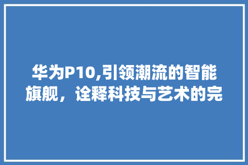 华为P10,引领潮流的智能旗舰，诠释科技与艺术的完美融合(日版华为p10) 手机电脑