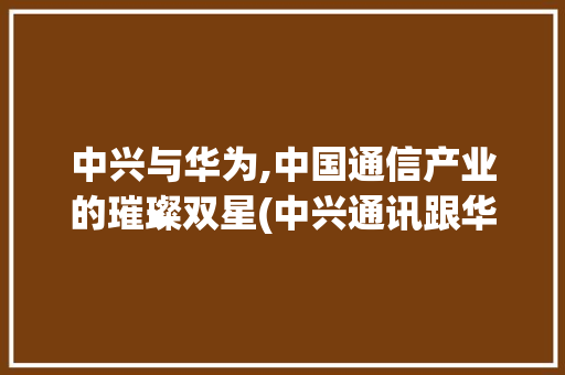 中兴与华为,中国通信产业的璀璨双星(中兴通讯跟华为) 手机电脑