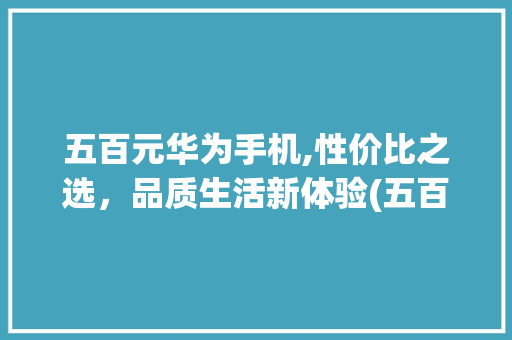 五百元华为手机,性价比之选，品质生活新体验(五百元华为手机) 手机电脑