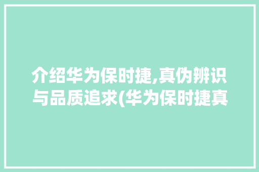 介绍华为保时捷,真伪辨识与品质追求(华为保时捷真伪) 手机电脑