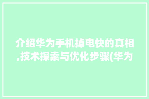介绍华为手机掉电快的真相,技术探索与优化步骤(华为系统掉电快) 手机电脑