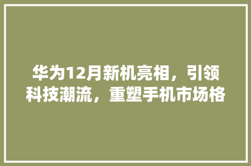 华为12月新机亮相，引领科技潮流，重塑手机市场格局(华为12月新机) 手机电脑