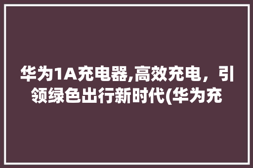 华为1A充电器,高效充电，引领绿色出行新时代(华为充电器1a) 手机电脑