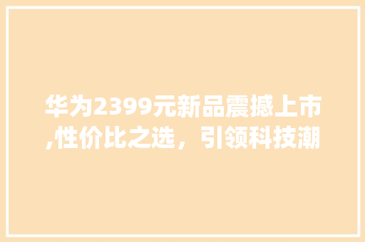 华为2399元新品震撼上市,性价比之选，引领科技潮流(华为2399元) 手机电脑