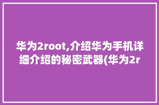 华为2root,介绍华为手机详细介绍的秘密武器(华为2root) 手机电脑