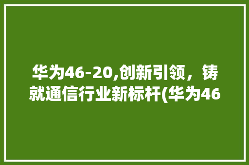华为46-20,创新引领，铸就通信行业新标杆(华为46-20) 手机电脑
