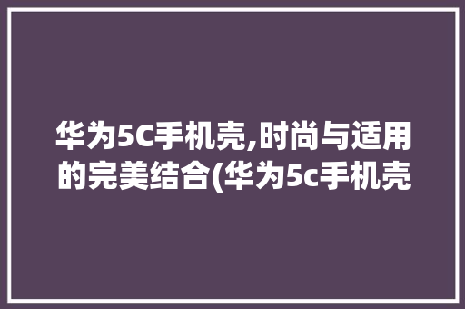 华为5C手机壳,时尚与适用的完美结合(华为5c手机壳) 手机电脑