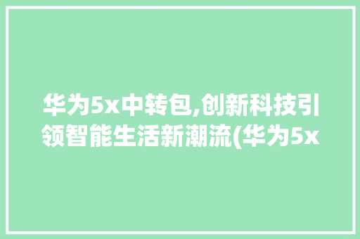 华为5x中转包,创新科技引领智能生活新潮流(华为5x中转包) 手机电脑