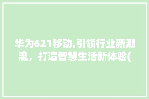 华为621移动,引领行业新潮流，打造智慧生活新体验(华为621移动) 手机电脑
