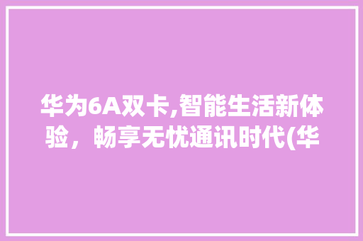 华为6A双卡,智能生活新体验，畅享无忧通讯时代(华为6a 双卡) 手机电脑