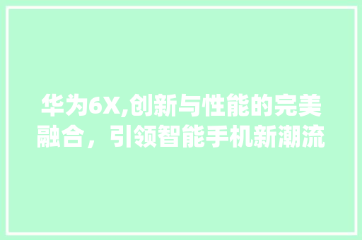 华为6X,创新与性能的完美融合，引领智能手机新潮流(华为6x格式化) 手机电脑