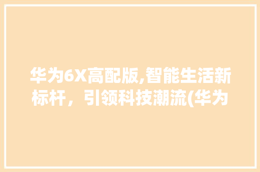 华为6X高配版,智能生活新标杆，引领科技潮流(华为6x高配版) 手机电脑