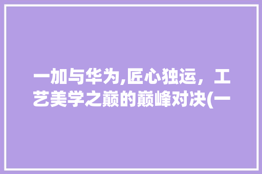 一加与华为,匠心独运，工艺美学之巅的巅峰对决(一加和华为做工) 汽车常识