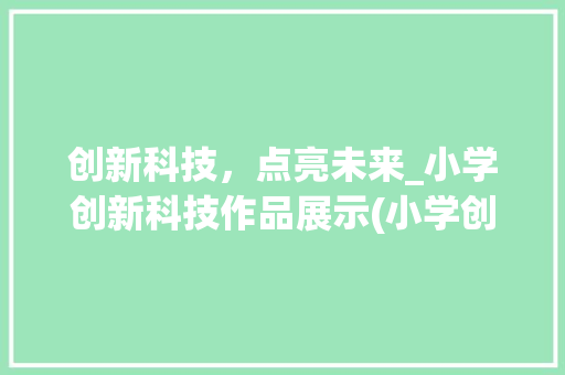 创新科技，点亮未来_小学创新科技作品展示(小学创新科技作品) 健康母婴