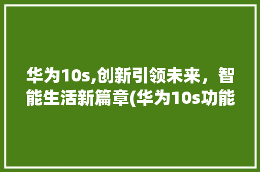 华为10s,创新引领未来，智能生活新篇章(华为10s功能) 美食菜谱