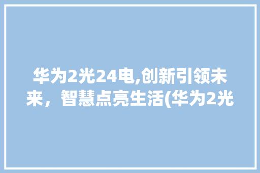华为2光24电,创新引领未来，智慧点亮生活(华为2光24电) 教育法律