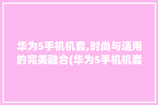 华为5手机机套,时尚与适用的完美融合(华为5手机机套) 手机电脑