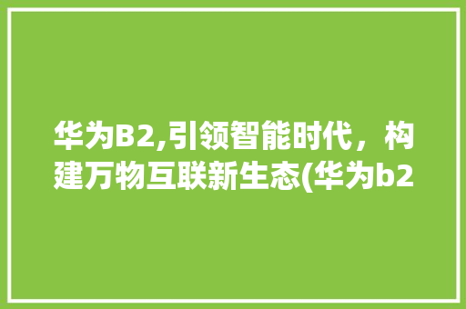 华为B2,引领智能时代，构建万物互联新生态(华为b2 感受) 美食菜谱
