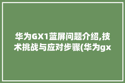 华为GX1蓝屏问题介绍,技术挑战与应对步骤(华为gx1蓝屏) 时尚穿搭
