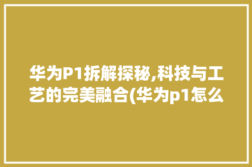 华为P1拆解探秘,科技与工艺的完美融合(华为p1怎么拆) 旅游攻略