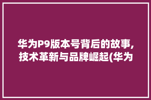 华为P9版本号背后的故事,技术革新与品牌崛起(华为p9版本号) 手机电脑
