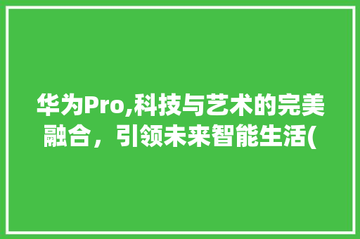 华为Pro,科技与艺术的完美融合，引领未来智能生活(华为pro功能) 手机电脑