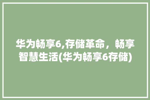 华为畅享6,存储革命，畅享智慧生活(华为畅享6存储) 教育法律