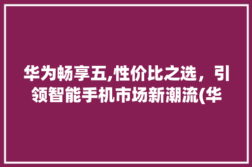 华为畅享五,性价比之选，引领智能手机市场新潮流(华为畅享五二手)