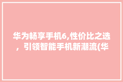 华为畅享手机6,性价比之选，引领智能手机新潮流(华为畅享手机6) 汽车常识