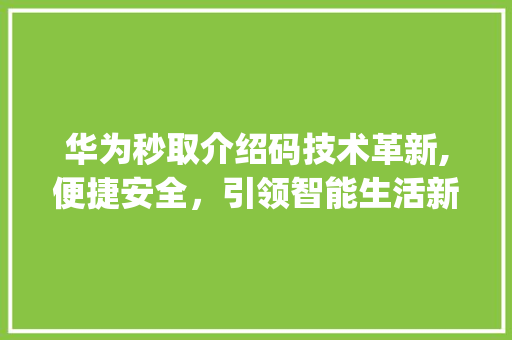 华为秒取介绍码技术革新,便捷安全，引领智能生活新潮流(华为秒取介绍码) 旅游攻略