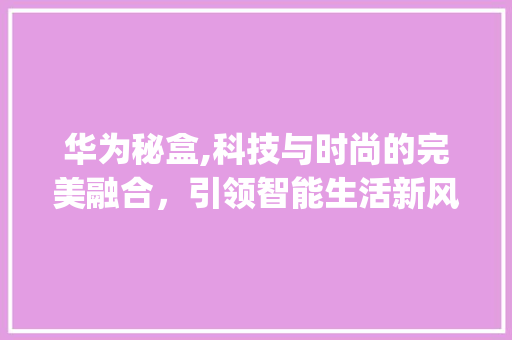 华为秘盒,科技与时尚的完美融合，引领智能生活新风尚(华为秘盒 价格) 健康母婴