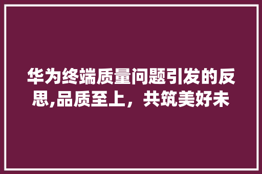华为终端质量问题引发的反思,品质至上，共筑美好未来(华为终端不合格) 手机电脑