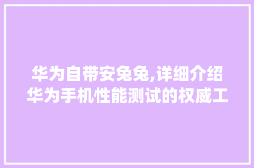 华为自带安兔兔,详细介绍华为手机性能测试的权威工具(华为自带安兔兔) 美食菜谱