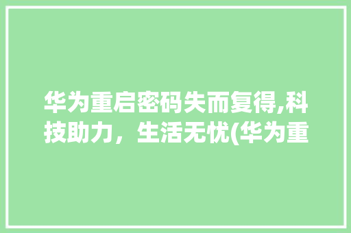 华为重启密码失而复得,科技助力，生活无忧(华为重启密码忘) 时尚穿搭
