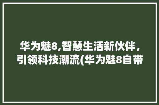 华为魅8,智慧生活新伙伴，引领科技潮流(华为魅8自带 ) 汽车常识