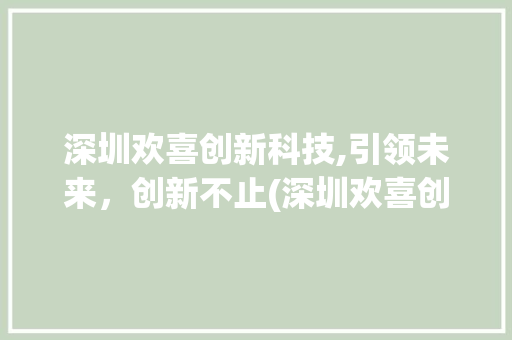深圳欢喜创新科技,引领未来，创新不止(深圳欢喜创新科技) 美食菜谱