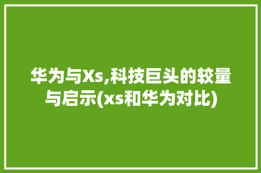 华为与Xs,科技巨头的较量与启示(xs和华为对比) 旅游攻略