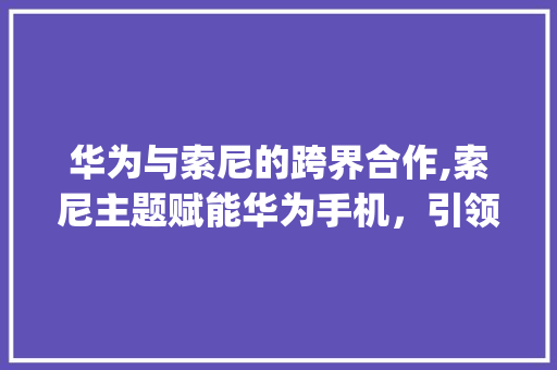华为与索尼的跨界合作,索尼主题赋能华为手机，引领潮流与创新(华为用索尼主题) 手机电脑