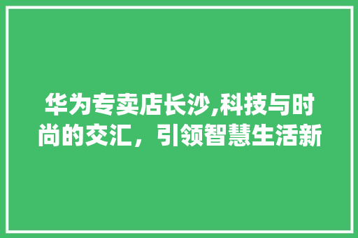 华为专卖店长沙,科技与时尚的交汇，引领智慧生活新潮流(华为专卖店长沙) 汽车常识
