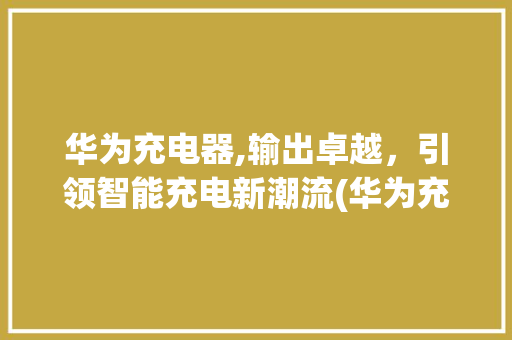 华为充电器,输出卓越，引领智能充电新潮流(华为充电器输出) 手机电脑
